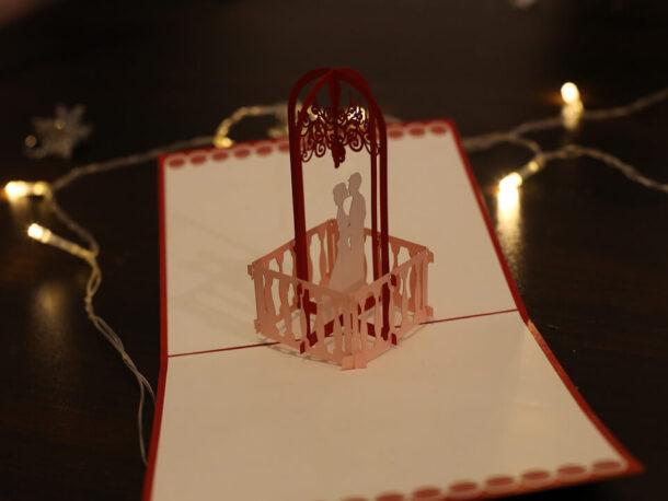 Carte de mariage-carte Pop Up 3D chez cartepopup.com
