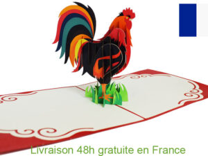 Le Coq Les Gaulois-carte Pop Up 3D chez cartepopup.com