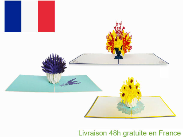 carte pop up fleurs d'Été-carte Pop Up 3D chez cartepopup.com