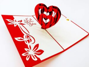 Coeur LOVE YOU-carte Pop Up 3D, carte de voeux, carte d'amour, Valentin chez cartepopup.com